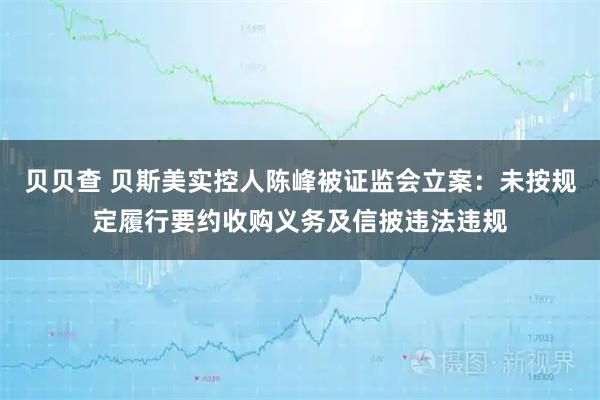 贝贝查 贝斯美实控人陈峰被证监会立案：未按规定履行要约收购义务及信披违法违规